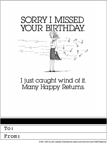 Happy Belated Birthday Greeting Card